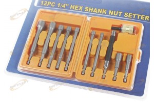 12pcs 1/4" Hex Shank Nut Setter Screw Finder Quick Disconnect Coupler Set